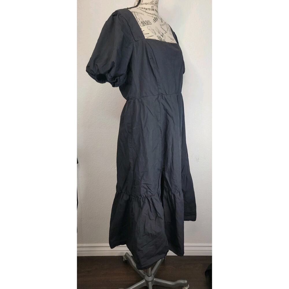 ASTR The Label Midi Dress Sz XL Smocked Puff Sleeve Squared Neck Whimsygoth - Picture 4 of 11